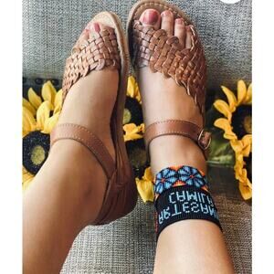 NWT Brown Handmade Huarache Leather Sandal Size 10